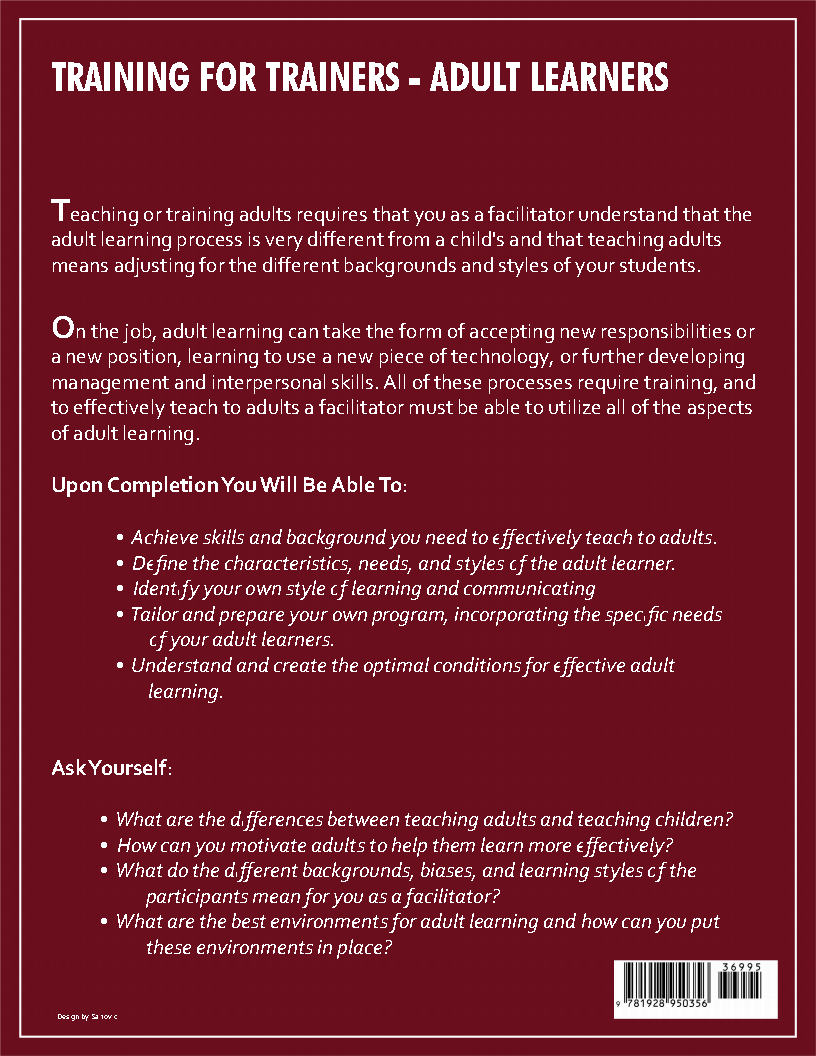 Adult Learning Back Cover