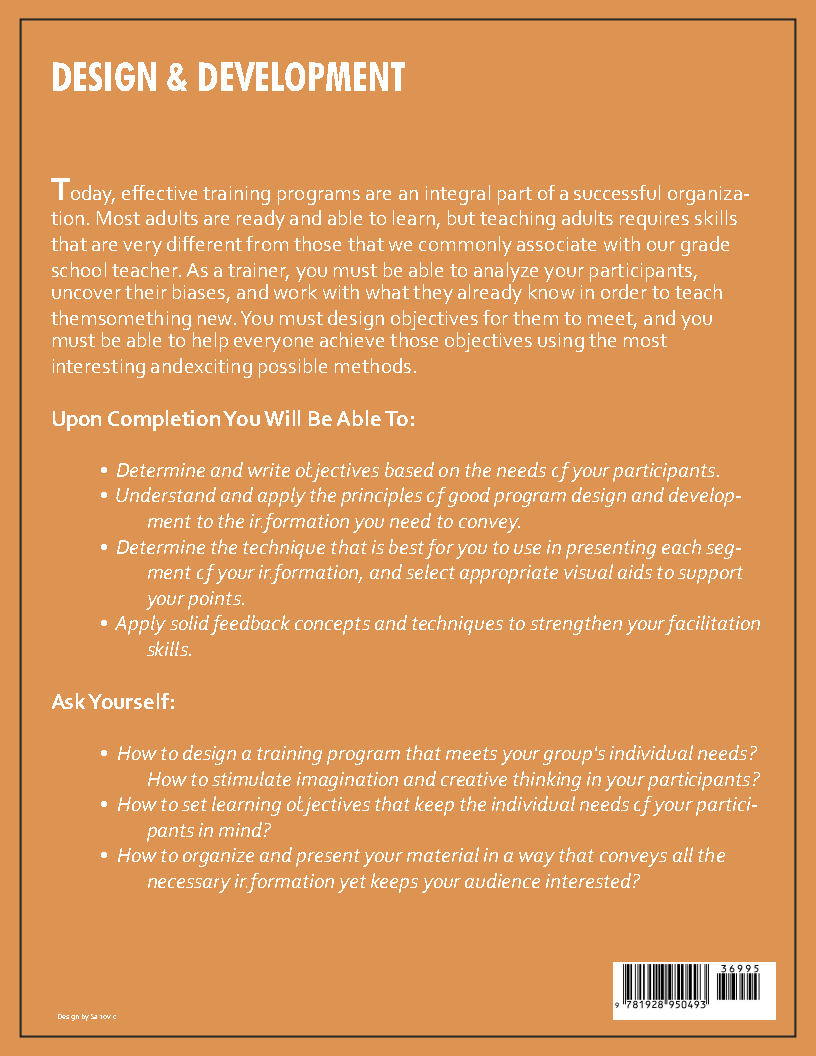 Design Development Back Cover